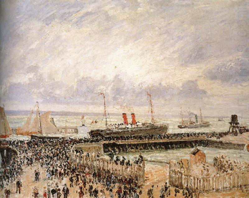 Cloudy pier, Camille Pissarro
